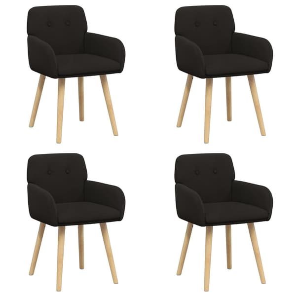 Matstolar 4 pcs Bouclé Svart 59 x 57 x 85 cm