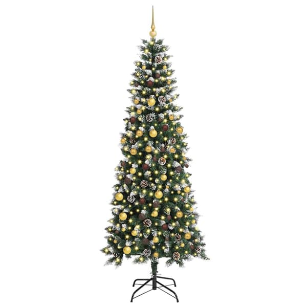 Konstgjord julgran Grön 210 cm PVC och Plast och Stål
