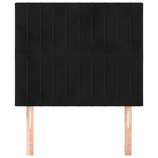 Sänggavel svart 90x5x118/128 cm sammet
