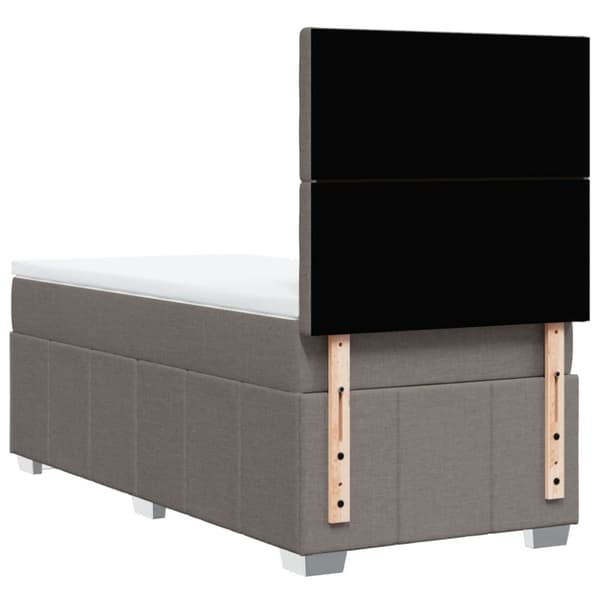 Ramsäng med madrass taupe 80x200 cm tyg
