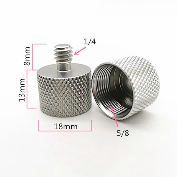 5 st 5/8 tum Hon till 1/4 tum Han Trådade Skruvar Mikrofon Skruvadapter för Mic Mikrofon