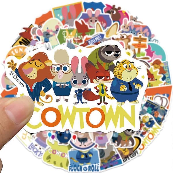 50 Zootopia sammärkta graffitistickers för att dekorera gitarrfodral och DIY vattentätning.[D] As shown in the figure