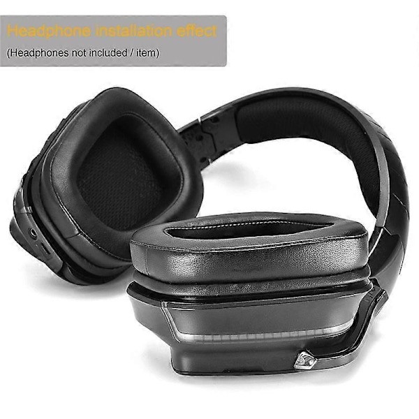 1 par skumöronskydd i läder för Logitech G933 G935 G633 / g 933 g 935 g 633 Artemis hörlurar