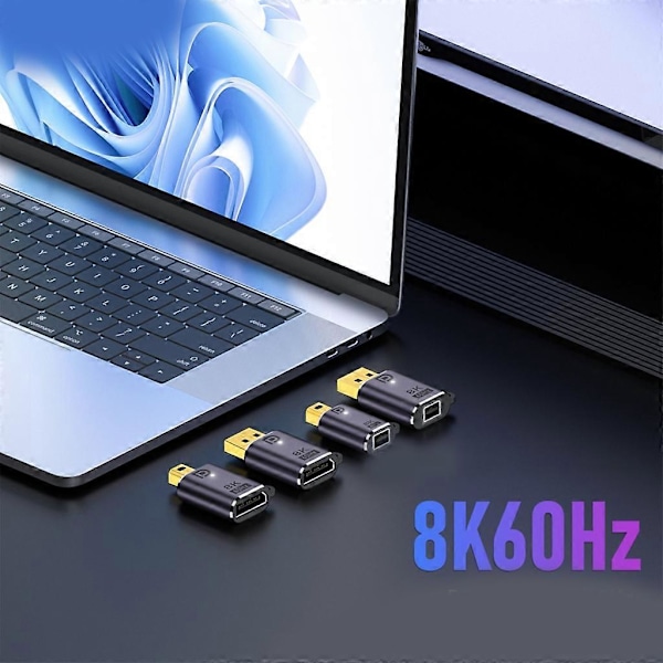 Mini Displayport til Displayport Konverter Adapter Understøtter 8K60Hz 7680x4320P[D] Mini DP M to DP F