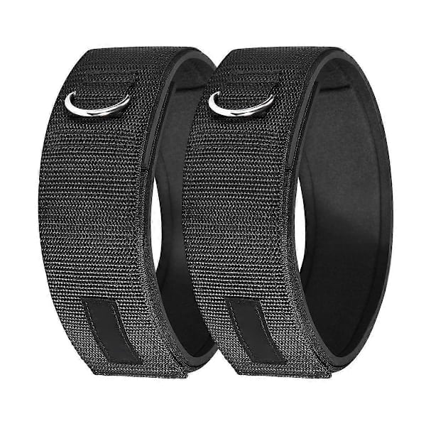 D-ring Forbindelse Clispeed Ankelstropper Polstret D-ring Til Gym Kabelmaskiner Benøvelser Sort 2Stk[D] Black