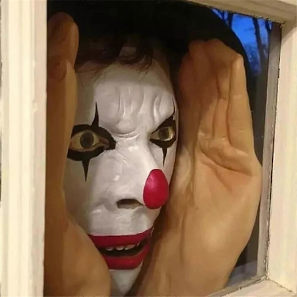 Pelottava Kurkistelija Hirviö Halloween Koriste Klovni Sisä- ja Ulkoikkunatarra [D] yellow face
