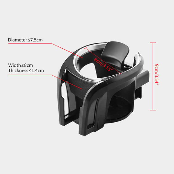 Universal Bil Vattenkopp Dryckeshållare Fat Bil Luftventil Mobiltelefonhållare[D] Black Red