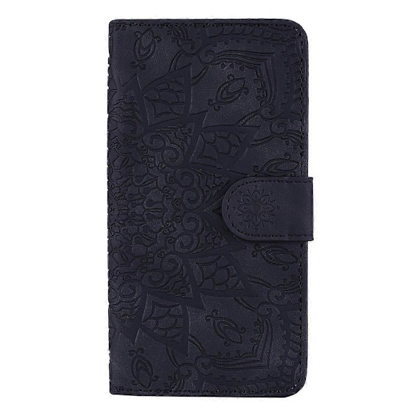 Imprint Mandala Blomma Stativ Plånbok Läderfodral Skal Cover för Samsung Galaxy A50/A50s/A30s