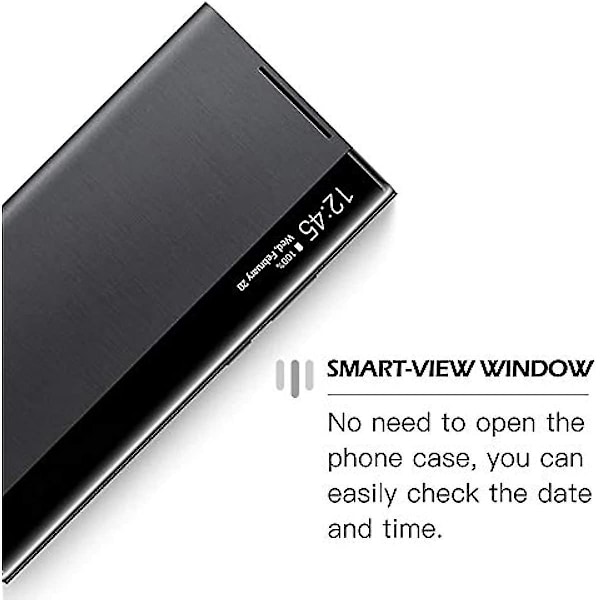 Tanyo Smart View Flip Fodral För Samsung Galaxy S20 Fe (Fan Edition) Premium Läderfodral Med Stilren Spegel Klar Display Fönster Vikbart K[D]