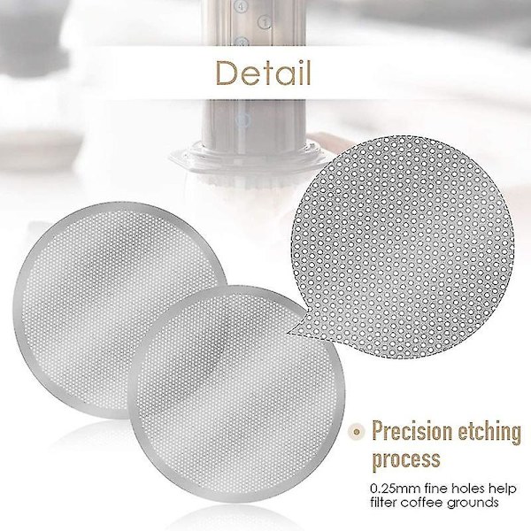 3-pack Metallfilterduk Kompatibel med Aeropress Maker, Silver