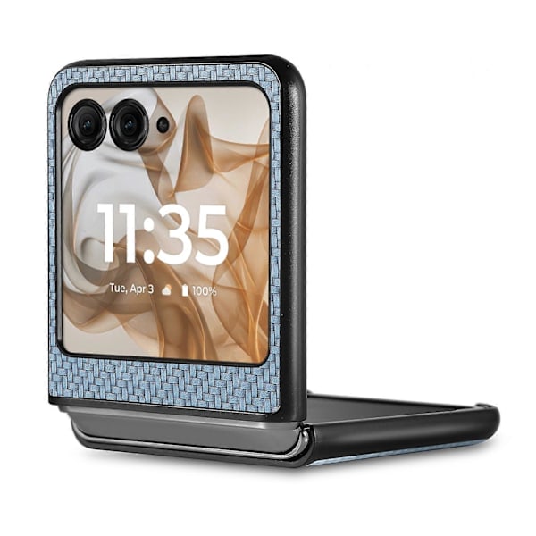 Mobilfodral i kolfiberstruktur för Motorola Razr 50 Blue