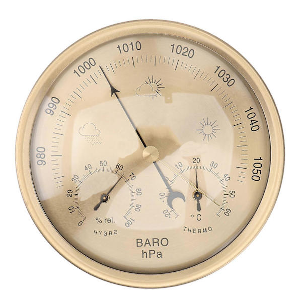 3-i-1 Barometer Termometer Hygrometer Vredtyp Väderstation Lufttryck Temperatur Fuktighetsmätare