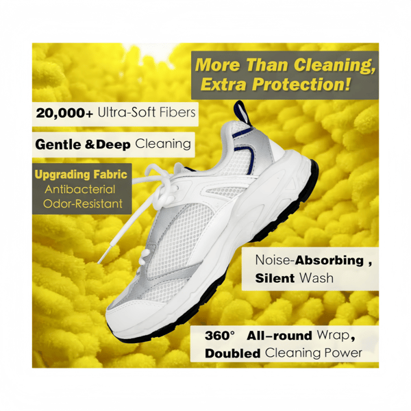 Tvåpack Skorengöringskit för Sneakers, Vattentät Väska med Mikrofiberfoder [D] White