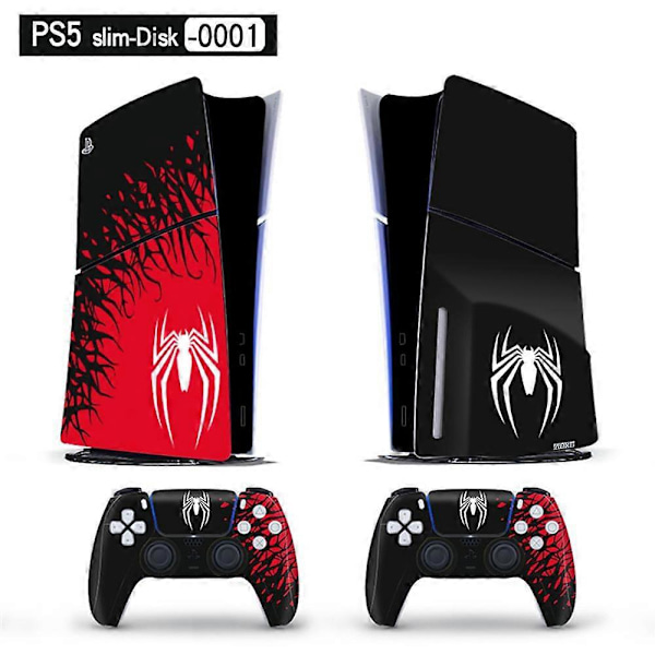 Playstation 5 Slim Ps5 Slim MARVEL Spider-Man 2 Klistermärke för Konsol och Kontroller, Repskydd (Disk)