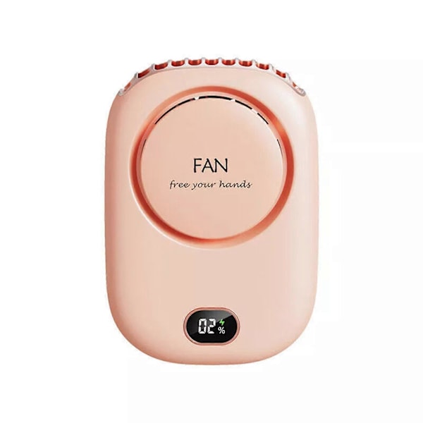 Kannettava Mini USB Kaulatuuletin - Ladattava Ilmastointilaite Säädettävillä Nopeuksilla ja Monipuolisella Muotoilulla[D] Pink