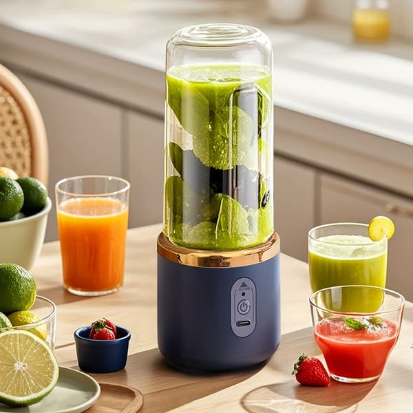Mini Bærbar Juicer Blender USB Genopladelig 6-Blads 430G Kapacitet Rustfrit Stål BR[D]