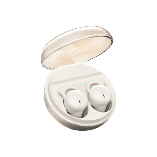 Søvnørepropper Trådløst Bluetooth-hodetelefonsett Bluetooth 5.3 Mini In-Ear Dobbel Mikrofon Bærbare Øretelefoner For Søvn White