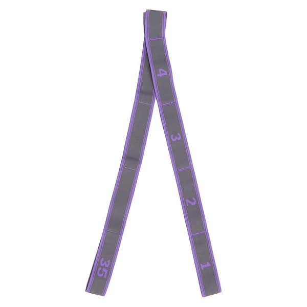 Yoga Stretch Strap Kvinder Fitness Høj Elastisk MultiLoop Trænings Elastik Bælte (Lilla Grå) [D]