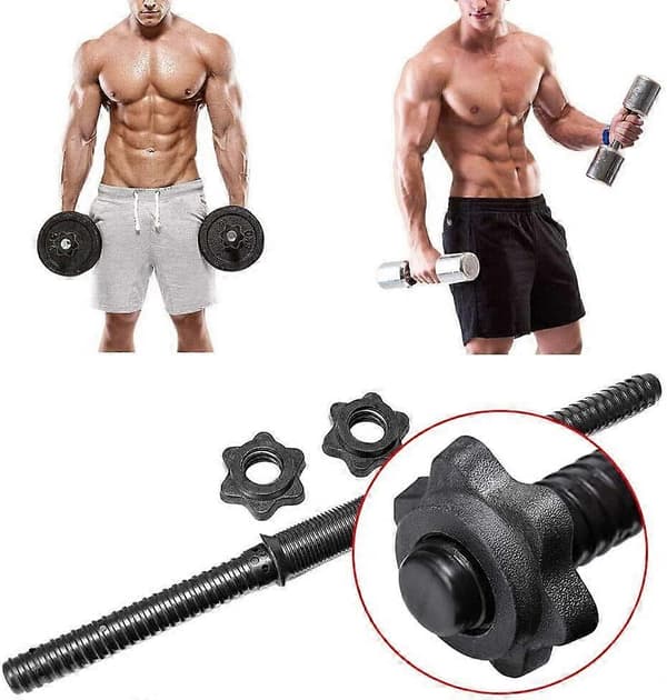 Hantel Hexmutter Spinlock Krage Spin Lås Skruvmutter Hantel Skivstång Bar Clips för Tyngdlyftning (4 st, svart)[D]