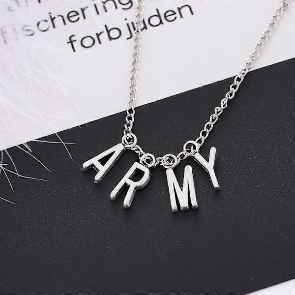 Kpop Bts Smycken ARMY Bokstav Halsband[D]