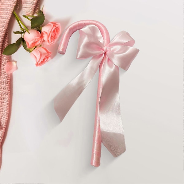 Cosplay-keppi rekvisiitta Halloween kävelykeppi rekvisiitta keppi rusettilla, näyttämöesitys henkilökunta rekvisiitta koristeellinen henkilökunta Halloween-pukujuhliin Pink