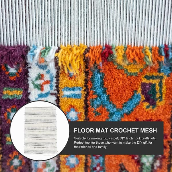 1 st Blankett Rug Hooking Mesh Golvmatta Virkad Mesh Rug Matta Gör Mesh[D] White 0.1X100X150CM