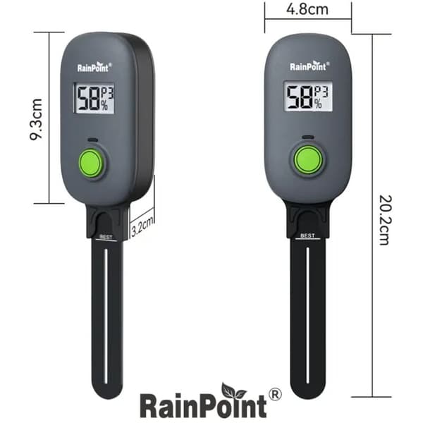 RAINPOINT digital jordfuktighetsmätare, växtjordsensor, temperatur 0.2 kg