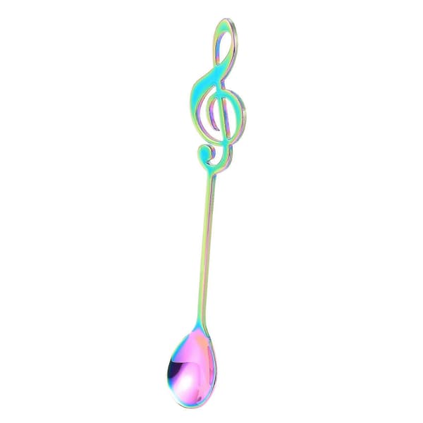 Musiknode Skeer 6-pak Kreative Søde Teskeer 18/10 Rustfrit Stål Node Musikalsk Notation Form[D]