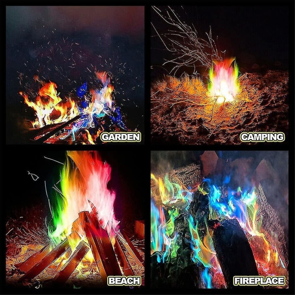 10 st Magical Flames Fire Color Changing Packs för eldstaden, lägereldar, utomhuseldstäder, Magic Fire Colorful Fire Powder [kk] 10pcs 10g