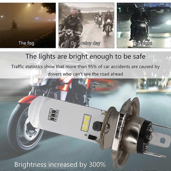 15W 2000LM Bilfrontlykt H4 6000K Auto tåkelys 2000LM 12V LED-pære[D]