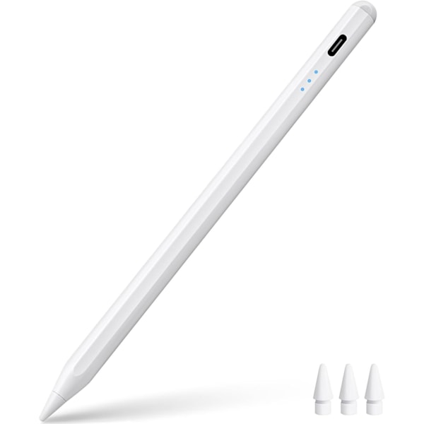 Stylus Pen til iPad 2018-2023, Magnetisk iPad Pen, Apple Pencil, Tilt Sensor & Palm Rejection, Kompatibel med iPad 6-10, iPad Mini 5/6, iPad Air 3-5,