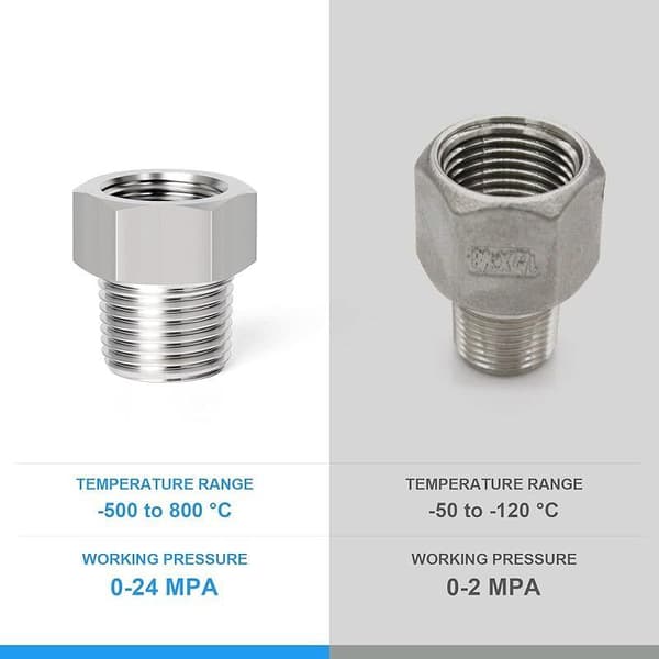 stykker 1/4\" hunn BSP til 3/8\" hann BSP smidd reduserende sekskantmutter, egnet for rørforbindelse Gris 100 g
