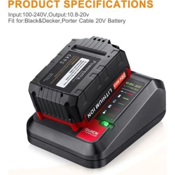 Rask batterilader for BLACK+DECKER BD2A - 10,8 20V 0.3 kg