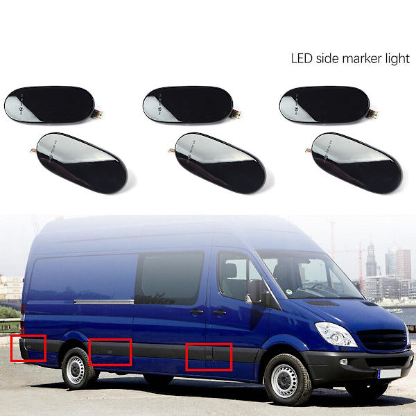 6X LED Dynamiske Sidemarkør Blinklys Indikatorlampe for Sprinter W906 2006-2018 2006-2016