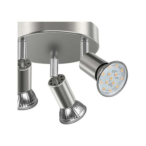 Badrumsbelysning LED-belysning Badrumstaklampa Krom 3 Justerbara Spotlights Ip44 Gu10 Blå
