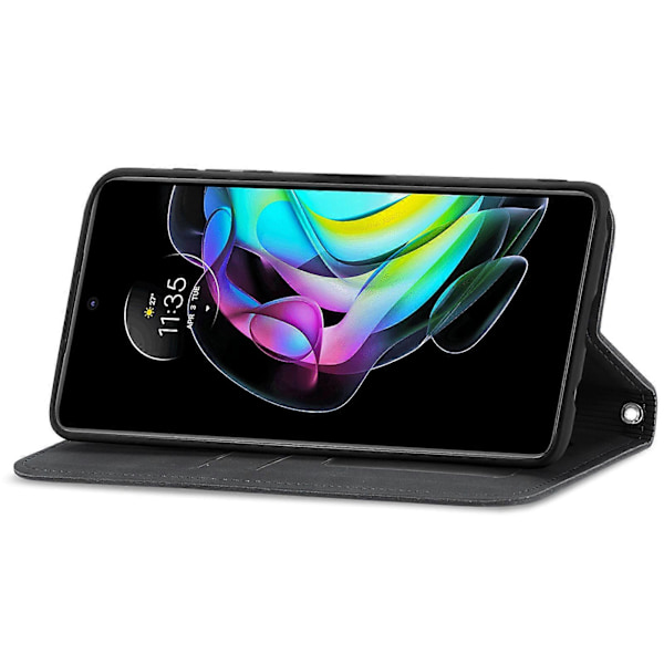 Etui for Motorola MOTO Edge 20 med magnetisk lukking, lærveske, støtsikker - Grønn
