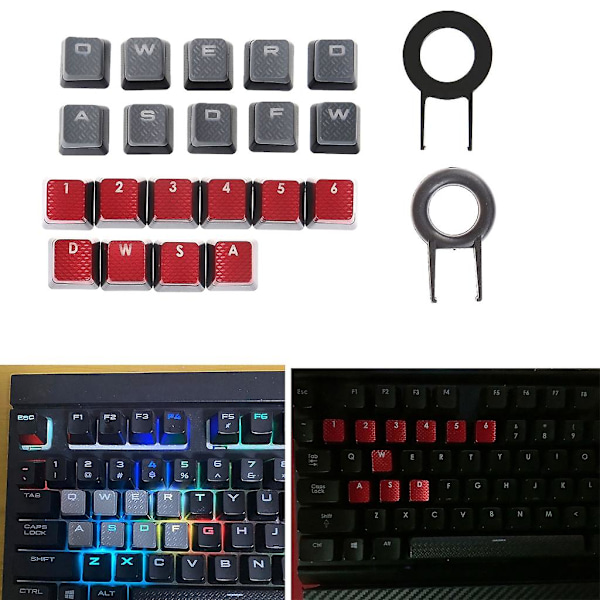 10 stk. Keycaps for Corsair K70 RGB K95 K90 K65 Mekanisk Spilltastatur Keycap