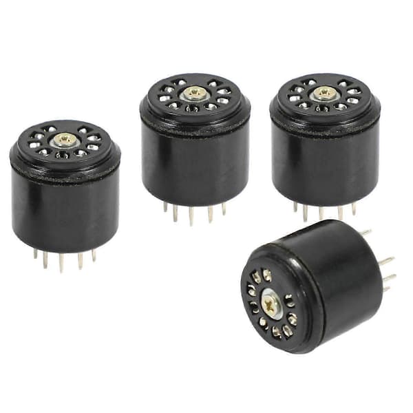 4x 9-Pin Bakelit Vakuumrörsockel Sparare bas För 12AX7 12AU7 ECC82 ECC83 förstärkare, 4 st[D] Black