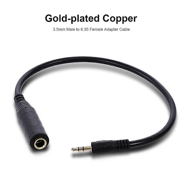 3,5 mm - 6,5 mm audioadapterikaapeli, 3,5 mm uros - 6,35 mm naarasmuunninkaapeli