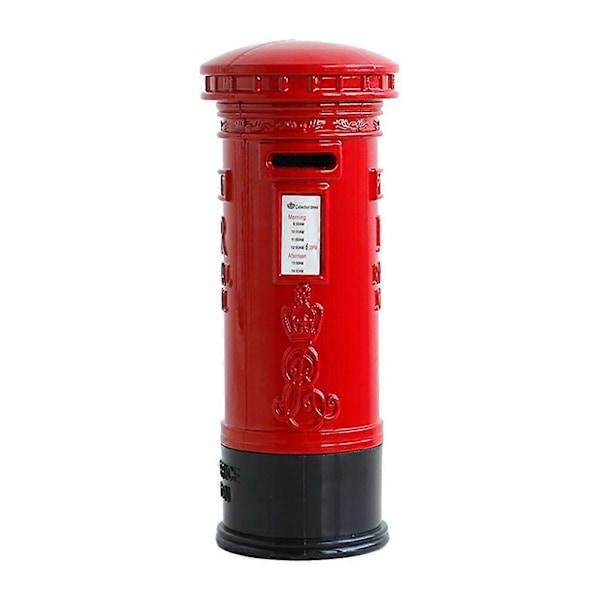 Spargris British Pillar Box Vintage Spargris Med Høj Kapacitet Mønt Penge Sikkerhedskasse Børnegaver (Postkasse) As Shown Medium