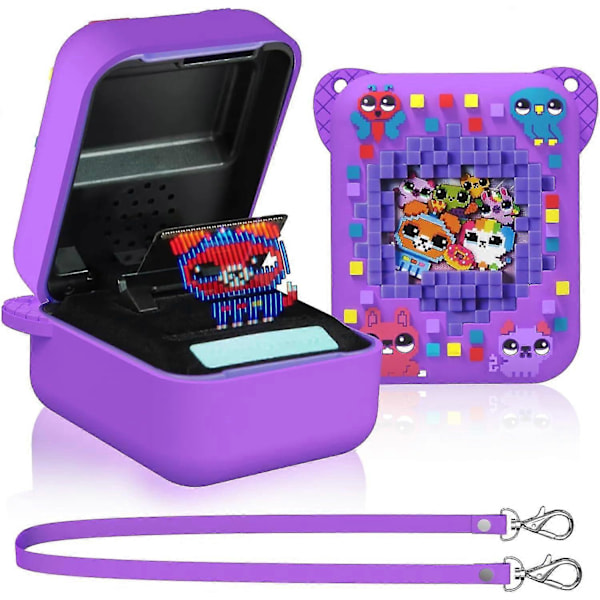 Bitzee-fodral Kompatibelt med Bitzee Interaktiv Digital Husdjur, Bitzee Tillbehör, Bitzee Silikon Bärfodral för Bitzee Digital Husdjur Purple