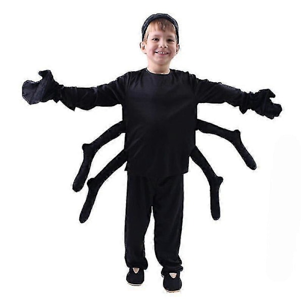 Barne Kostume Sort Edderkop Tarantula Cosplay Til Drenge Piger Halloween Purim Karneval Fest Fantasia Klæd Ud 130-140CM