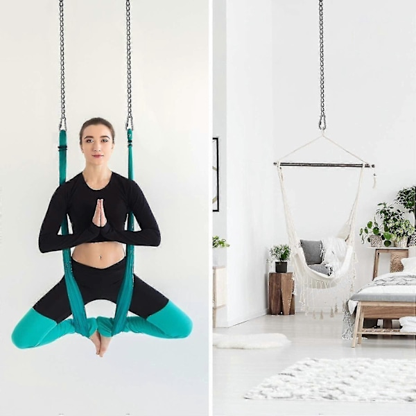 Hängande set för hammockstol, inomhus och utomhus, med två shacklar, 23 tum kedja