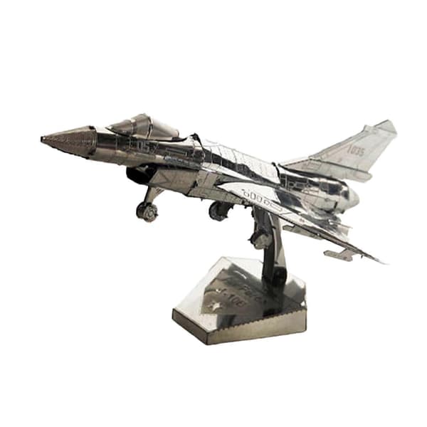 Fighter Modell Byggklossar Set Present Modell Flygplanskit för Fans silver[D]