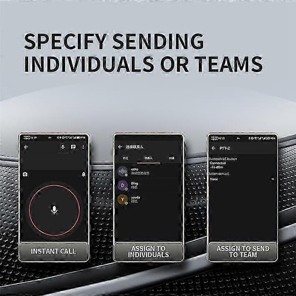 Langaton Bluetooth PTT e-ohjauspainike säädettävällä hihnalla Zello IOS Android Smar[D] -laitteille