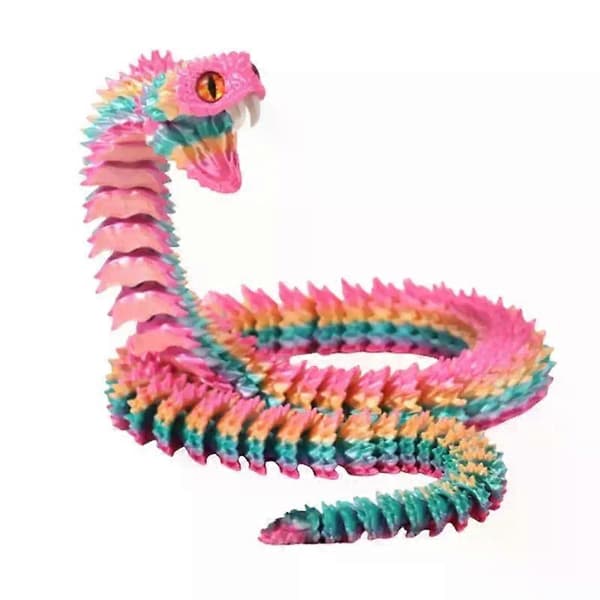 3D Orm Leksaker Ledade Tryckta Djur Flexibel Led Bordsdekor Modell Sensorisk Realistisk Djur[D] Pink