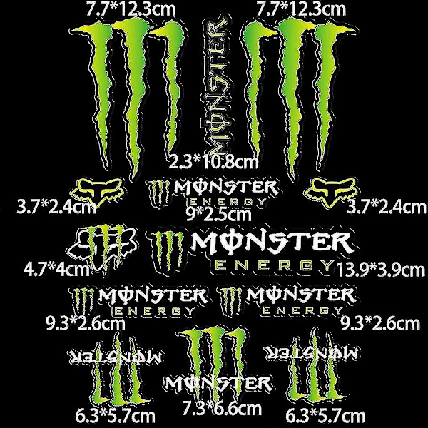 Racingbil Motorcykel Monster Energy Hjälm Dekaler För Yamaha Honda Kawasaki Suzuki