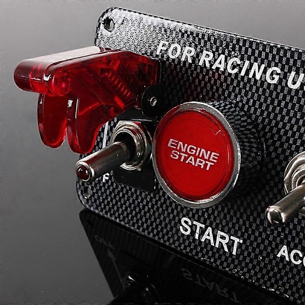 Bil 12V LED Toggle Tændingsswitch Panel Motorstart Trykknap Sæt Universal til 12V Power Speed black