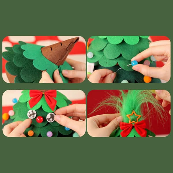 Bordplate Mini Juletre Festlige LED-lys Ornamenter Rask Montering Julepynt[D] gradient green