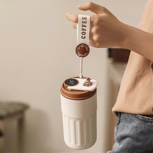 450ML Smart Termosflaska Digital LED Temperatur Kaffemugg Rostfritt Stål Termisk Mugg Tumlare Bärbara Flaskor, C[D]